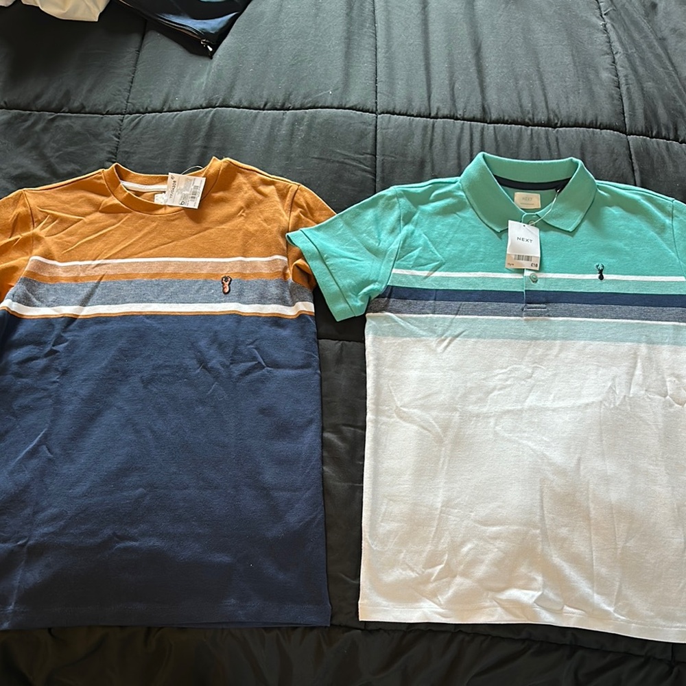 Boys 2 for 1 Polo Shirts - Teal and White